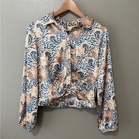 DREW Tops - Anthropologie Drew womens print floral long sleeve top blouse size S
